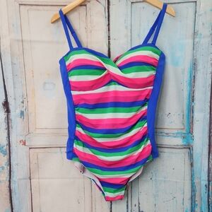 Boden One Piece Striped Swimsuit
